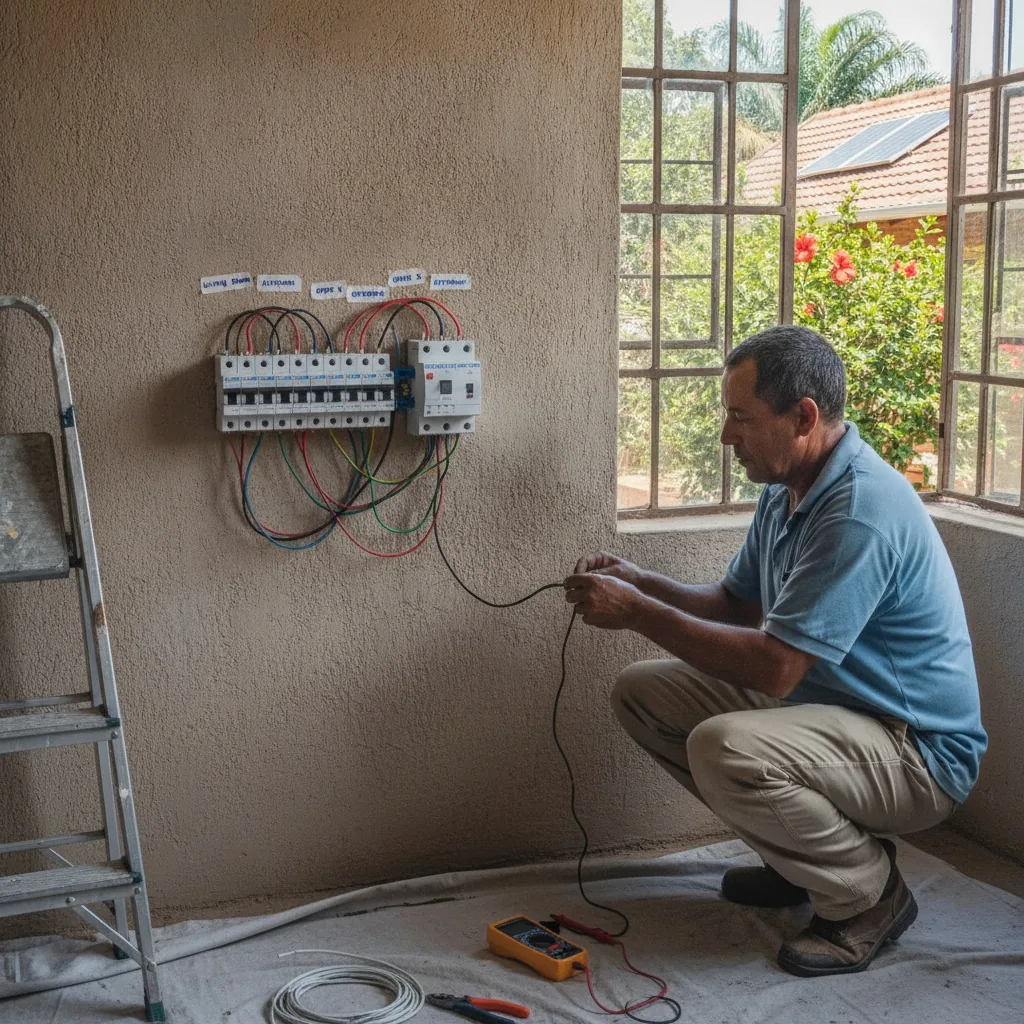 Electrician at work on a recent job in Durban — project 1