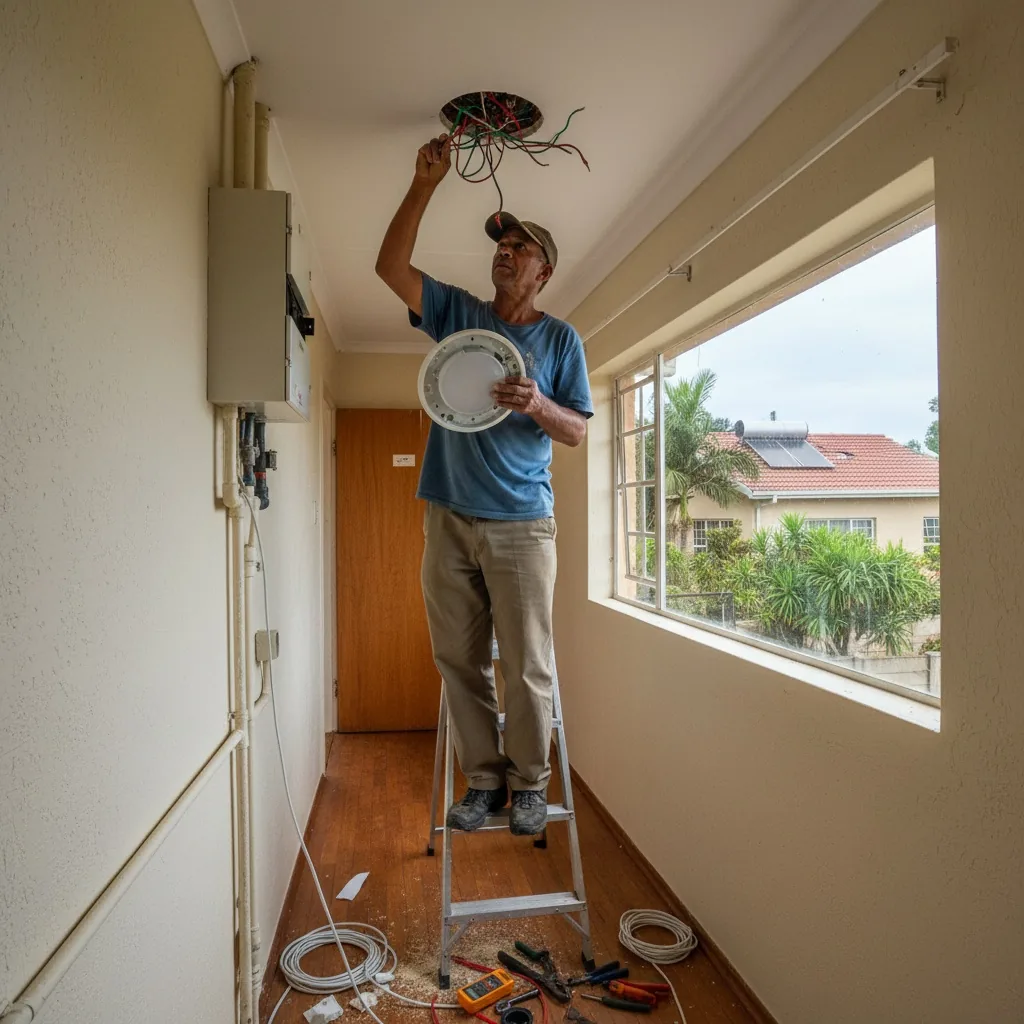 Electrician at work on a recent job in Durban — project 9
